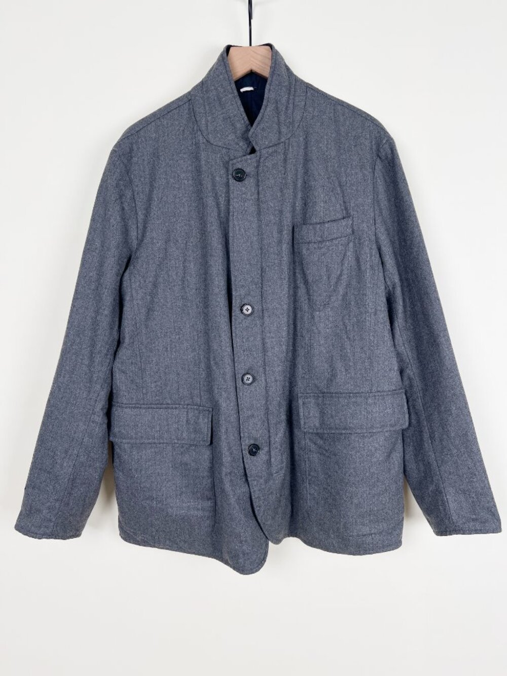 J. Hilburn Reversible Jacket Italian Wool Flannel Utility Hunting Field Coat - L
